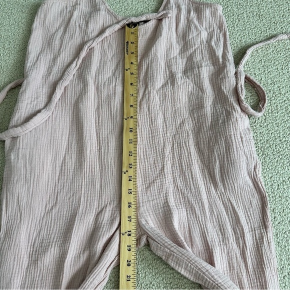 Shinestar pink jumpsuit gauze tie waist Size L - Picture 8 of 11